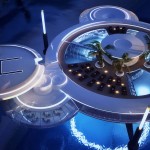 Water Discus Seen Luxurious Water Discus Building Design Seen From Top In Round Main Building Wit Pools And Three Coconut Tress And Helipad Decoration  Stunning Undersea Hotel Project In Unbelievable Design 