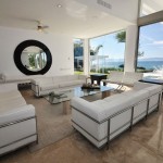 Casa China White Magnificent Casa China Blanca With White Leather Sofa With Glass Table And Transparent Glass Window And Marble Floor Decoration Luxury Modern Villas With White Color Design Ideas