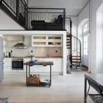 Pantry Decor Loft Magnificent Pantry Decor In Industrial Loft House Including Refrigerator Beside Wooden Cabinet And Table Also Chairs Under Pendant Light House Designs  Industrial Loft Interior Enlivening Charm Of Small Nordic Home 