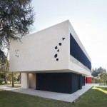 Building Design Blltt Marvellous Building Design Of Project BLLTT House With White Concrete Wall And Simple Garden Filled With Green Grass  Authentic Wall Decoration Of Minimalist Rectangular Mansion 