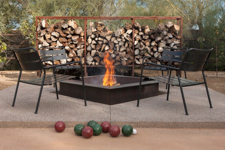 Patio Design Barn Marvelous Patio Design At Byrnes Barn Construction Zone With Outdoor Fireplace And Log Storage Also Metal Chairs Decoration  Classy Decoration For Studio With Minimalist House Design 