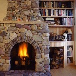 Stone Fireplace Fancy Marvelous Stone Fireplace Design With Fancy Wooden Bookshelf Design Traditional Living Room Decor Ideas Living Room  Stone Fireplace Design Providing Warmth For Living Room 