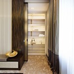 Walk In Shape Marvelous Walk In Closet At Shape Art Deco Ng Studio Bedroom Behind The Wall Applied Sliding Door And Grey Curtain House Designs  Fabulous Modern Classic Interior Design With Luxurious Colour Tone 