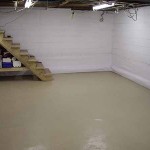 White Wooden Basement Marvelous White Wooden Stair Painting Basement Floor Design Finished In Simple Design With Simple Lighting Unit Decoration  Painting Basement Floor For The Least Expensive Solution 