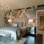 Bedroom For Bed Master Bedroom For Couple With Bed White Tufted Bench And Mirrored Dresser For Nightstands House Designs  Luxury Mirrored Dresser In Modern Room Interior Design 