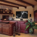 Room Ideas Traditional Media Room Ideas Decorated With Traditional Design Using Stone Fireplace And Red Leather Sofa Completed With Wooden Dresser Decoration Media Room Ideas For A Small Space And Budget