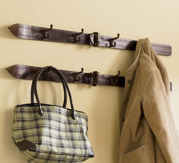 Skii Coat Wooden Mesmerizing Skii Coat Rack From Wooden Materials Completed With Decorative Hooks On It For Cloth And Bag Decoration  DIY Coat Rack Decoration For Beautiful Interior Decoration 