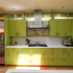 Green Kitchen Made Minimalist Green Kitchen Cabinets Ideas Made From Wooden Material Using Contemporary Style And White Countertop Kitchen Green Kitchen Cabinets In Appealing Design For Modern Kitchen Interior