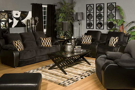 Black Sofa Room Modern Black Sofa Wooden Living Room Mor Furniture Portland Finished In White Color Equipped With Wooden Flooring Furniture  MOR Furniture Portland For Elegant Home Interior 