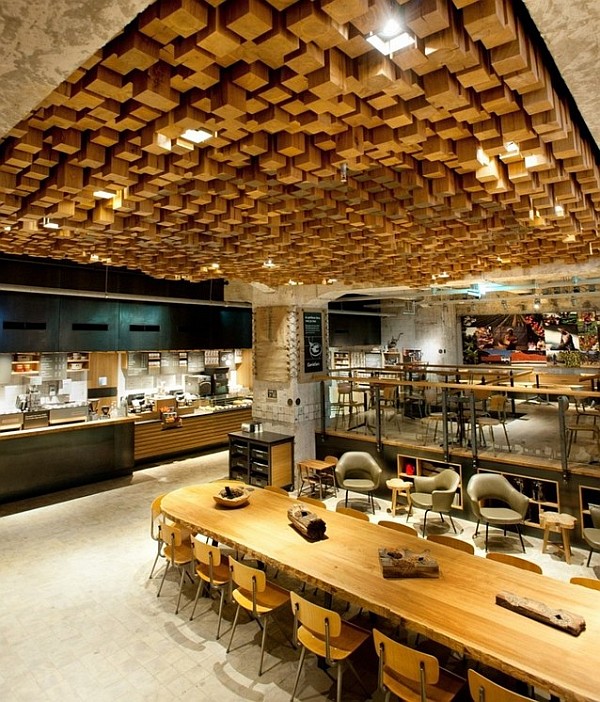 Concept Store Wooden Modern Concept Store In Using Wooden Dressers Instead Of Vault Decoration  Cafe Design Concept With Wooden Materials From Starbucks Coffee Lab 