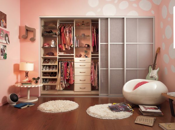 Girl Room Wooden Modern Girl Room Installed On Wooden Floor Involved Wardrobe And Chic Modular Side Table With White Night Lamp Bedroom  Girl Bedroom Decoration In Cheerful And Stylish Design 