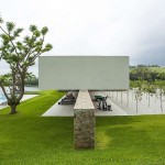 Landscape Garden Itatiba Modern Landscape Garden At Outside Itatiba Residence Roccovidal With Green Lawn Shown Also Open Space Gym Room Interior Design  Warm Interior Design From A Modern Home With Dim Lighting 