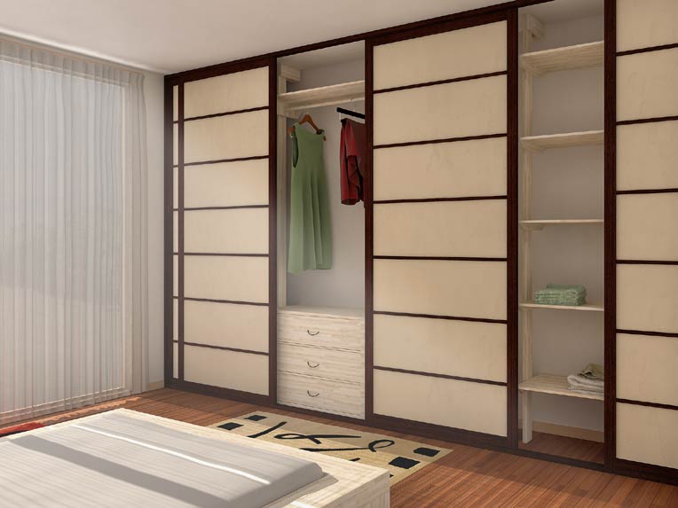 Minimalist Japanese Wooden Modern Minimalist Japanese Sliding Door Wooden Style Cabinets Design Equipped With Wooden Flooring Unit With White Ceiliing UNit Decoration  Unique Japanese Sliding Door To Your House 