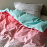 Ombre Bedding Small Modern Ombre Bedding Ideas For Small Bedroom With White Pillow And Turquoise Blanket And Grey Headboard Interior Design  Ombre Color Decor For Unique Atmosphere In Your Interior 
