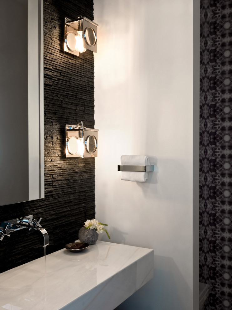 Wall Lamps Project Modern Wall Lamps At Residence Project Interiors Aimee Wertepny Bathroom With Chrome Wall Faucet And Marble Sinks Interior Design  Mesmerizing Contemporary Interior Employed By A Luxurious Apartment 