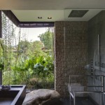 Merryn Road Architects Natural Merryn Road House Aamer Architects Master Bath Displaying Glass Shower And Concrete Vanity Exterior  Impressive Compact House Covered With Green Plants Exterior 