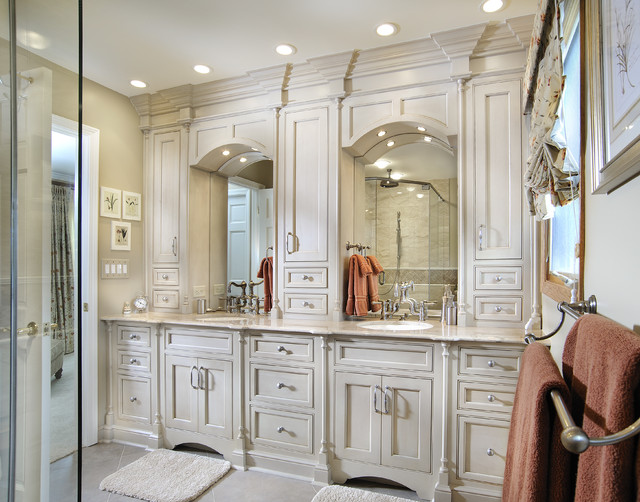 Bathroom With With Neutral Bathroom With Storage Cabineted With Arch Frameless Mirror Bathroom  Pretty Storage Cabinet For Keeping Bathroom Stuffs 