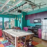Combination Of Inside Perfect Combination Of The Colors Inside Downtown Penthouse Loft Sk Interiors With Colorful Carpet And Pink Sofa  Penthouse Interior Involving Delicate Interior Design 