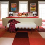 And Red Tiles Pink And Red Cheap Carpet Tiles In The Bedroom With Wide Bed And Wooden Bench Decoration  Beautiful Cheap Carpet Tiles By Maximizing Styles 