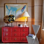 Dressered With Installed Red Dressered With Brass Rings Installed On Facade Part To Beautify Master Bedroom Decoration  Stylish Dresser Design To Decorate Room Design 