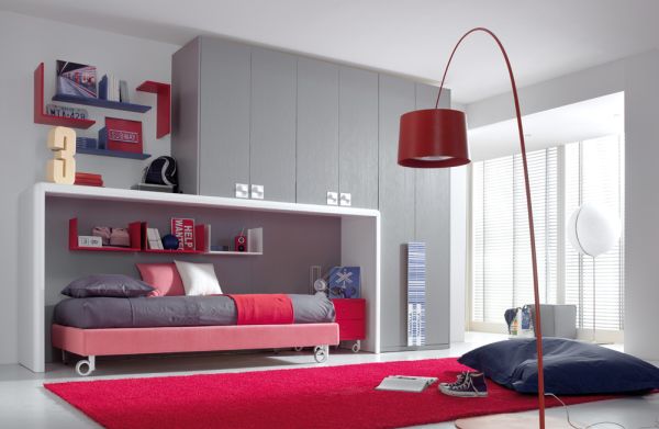 And Steel Themed Red And Steel White Wall Themed That Red Carpet Feat Arch Lamp Decor Decoration  Kids Room Design With Cheerful And Proper Decoration 