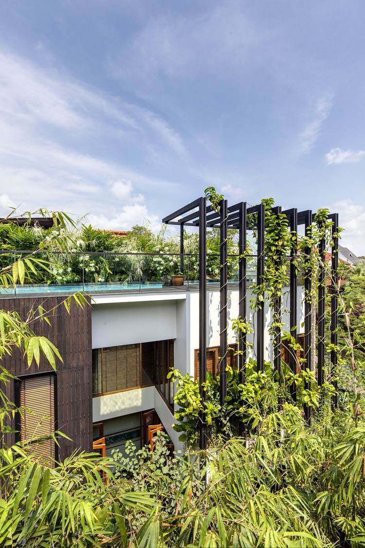 Vertical Garden Merryn Refreshing Vertical Garden Growing Beautifying Merryn Road House Aamer Architects Exterior Appearance Exterior  Impressive Compact House Covered With Green Plants Exterior 