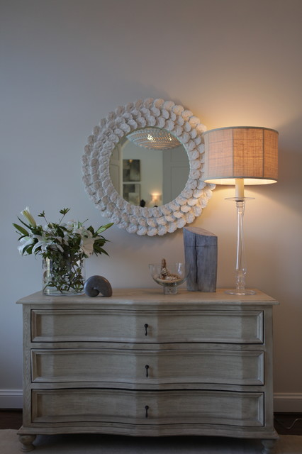 Wall Mirror Near Round Wall Mirror At Hallway Near Glass Vase Also Acrylic Table Lamp Decoration  Inspirational Oak Dresser Ideas For Contemporary Look 