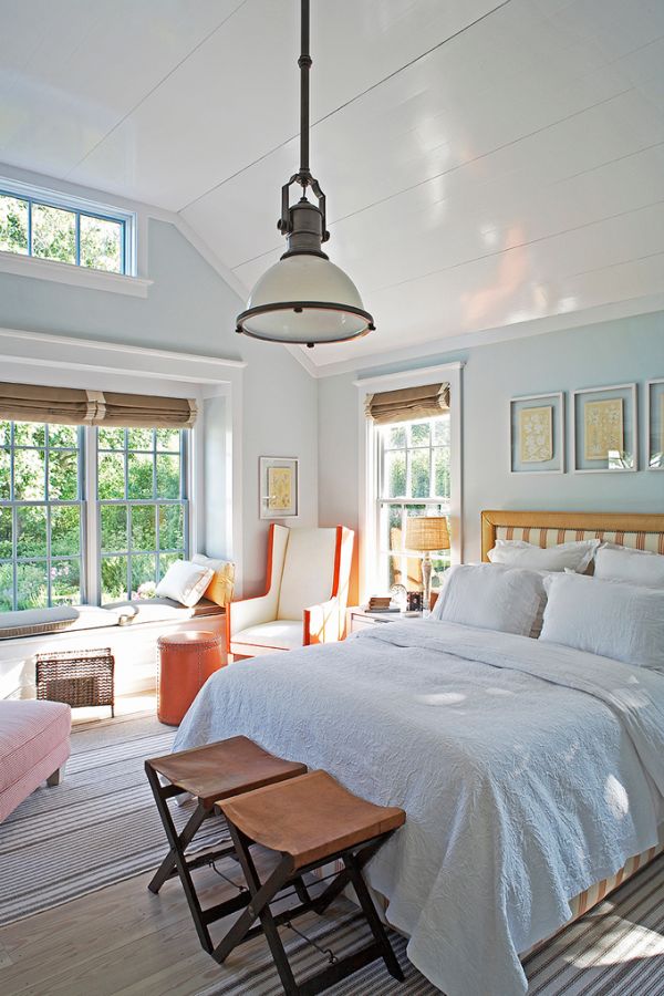 Lamp Hanged Country Rustic Lamp Hanged Above The Country Turquoise Bedroom Completed With Brown Bed And White Quilt Near Cozy Sofa Bedroom  Turquoise Bedroom Ideas In Some Divergent Rooms 