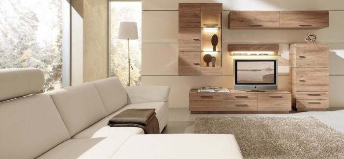 Ambiance Of Room Serene Ambiance Of Modern Living Room Supported By Wood And White Accent Of Furnishing To Match With Cream Coloring Living Room  Living Room Furnished With Ultramodern Wardrobes 
