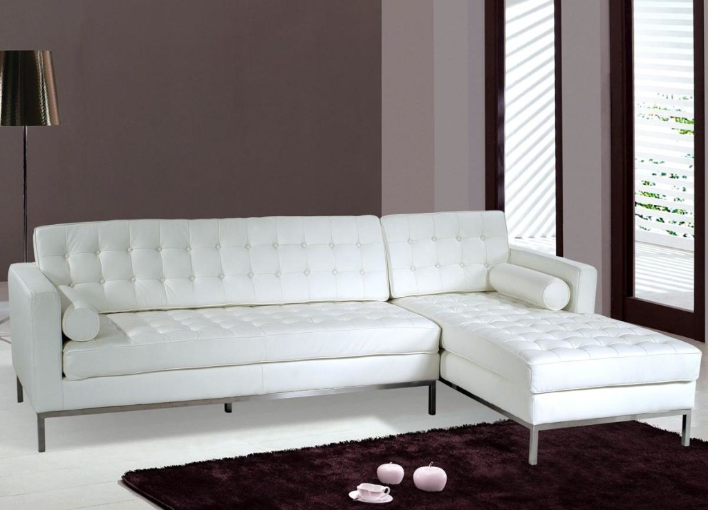 Small Sectional With Simple Small Sectional Sofa Design With White Color Decoration Made From Fabric Material Finished In Modern Style Furniture Furniture  Small Sectional Sofa For Homey Relaxation 