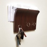 Wooden Magnetic Placed Simple Wooden Magnetic Key Holder Placed On The White Wall With Mail Holder Used Inside The House Decoration  Key Holder Designs For Your Complete Excitement 