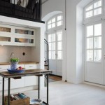 Pantry Of House Sleek Pantry Of Industrial Loft House Furnished With Sink And Water Faucet On Bar Under Cabinet On Wall Deco Also Wooden Table On Floor House Designs  Industrial Loft Interior Enlivening Charm Of Small Nordic Home 