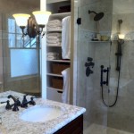 Traditional Master With Sleek Traditional Master Bath Design With Screened Shower By Glass And Granite Vanity Top And Classic Chandelier Design Furniture  Furniture Models For Home With Fresh Ideas 