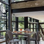 Breakfast Space Lantern Small Breakfast Space In Green Lantern House John Grable Architects With Grey Table And Grey Chairs Architecture Contemporary Family House With Fascinating Kitchen And Glass Walls