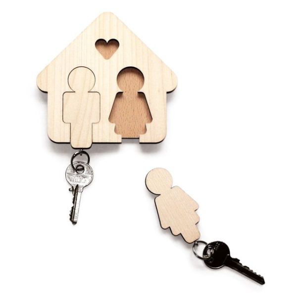Wooden Hers Used Small Wooden Hers Key Holder Used By The Lovely Couple For The Couple Apartment In Simple Design Decoration  Key Holder Designs For Your Complete Excitement 