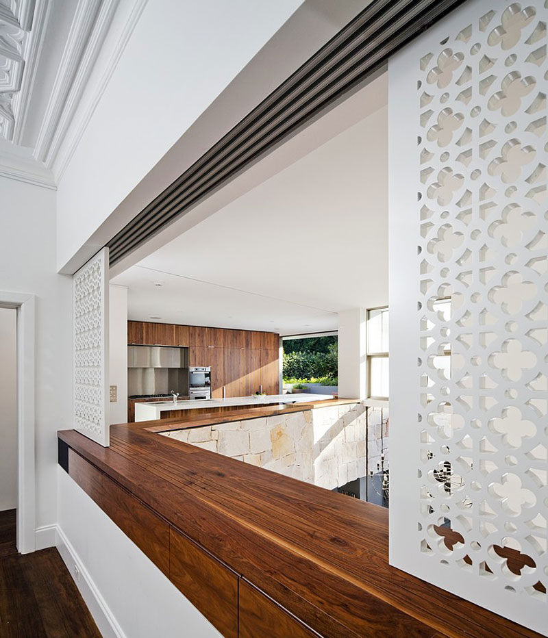 Honiton Residence Using Sophisticated Honiton Residence Wall Construction Using White Wall White Crafted Wood Partition Wooden Countertop And Opened Sliding Area Residence Luxurious Contemporary Home In Australia With A Stylish Design