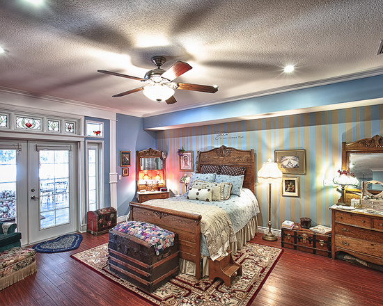 Master Bedroom Furniture Spacious Master Bedroom With Wooden Furniture Set Completed With Stained Ceiling With Decorative Lamps And Fan Interior Design  Classic House Properties Creating Stunning Interior Design 