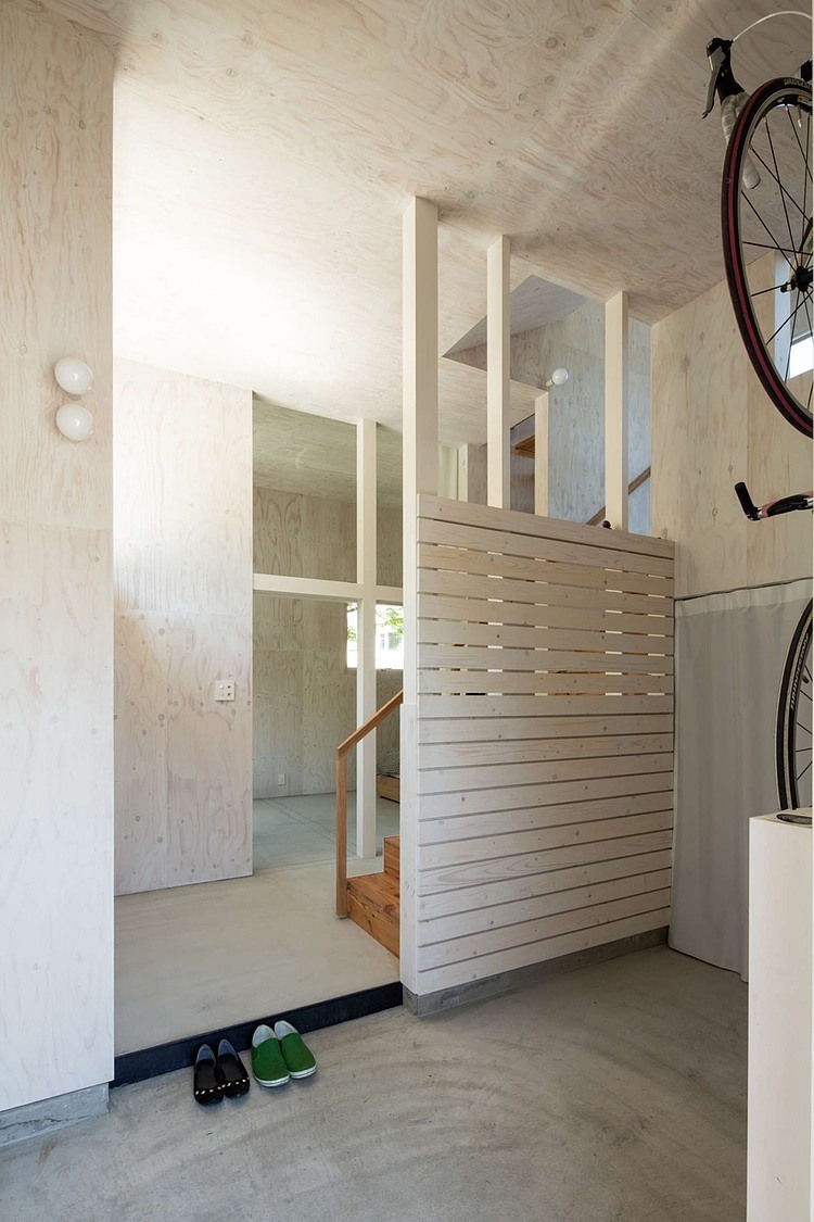 Floor Floor Design Stunning Floor Floor House Entry Design With Hanging Bike Storage Applied Granite Floor And Wall Also Wood Staircase Decoration  Small House Design In Japan With Perfect Limited Furnishing 