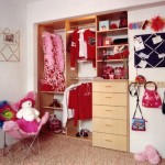 Pink Colored On Stylish Pink Colored Lazy Chair On Brown Rug Inside Pink Girl Closet Mixed With Wood Storage And Wall Painted In White Bedroom  Girl Bedroom Decoration In Cheerful And Stylish Design 