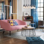 Modern Living Colorful Surprising Modern Living Room With Colorful Touches Supported By Pink Sofa Glass Rectangular Table And Seep Blue Curtains  Accessory Ideas In Contemporary Room Concept Decoration 