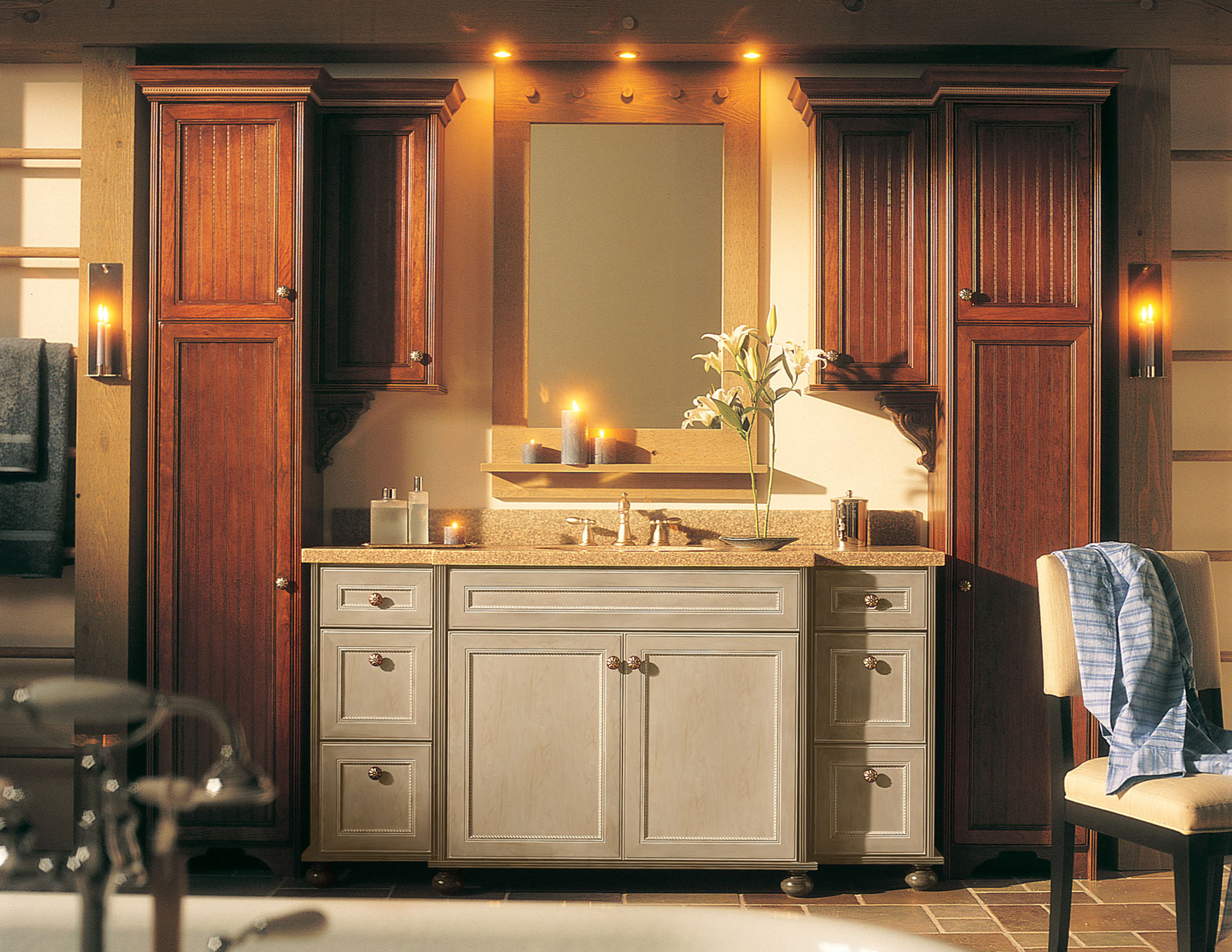 Bathroom Vanity Traditional Traditional Bathroom Vanity In White Traditional Vanity Made From Wooden Material Using Beige Marble Countertop Ideas Bathroom Bathroom Vanity Lighting Covered In Maximum Aesthetic