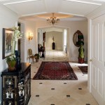 Kilim Carpet Hallway Traditional Kilim Carpet Beautifying The Hallway With Classic Chandelier And Dark Cabinet Under The White Ceiling Decoration  Entryway Rug Designs Applied In Some Spots 