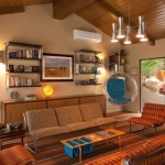 Living Room Hanging Traditional Living Room Design With Hanging Chair On The Corner Also Brown Sofa With Wooden Coffee Table Decoration  Indoor Hanging Chair For Relaxation Time And Room Decoration 