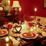 Room For Completed Traditional Room For Valentines Day Completed With Red Candles And Red Glasses Near Small Candles On Wooden Table Decoration  Tablescape Design For Celebrating Valentine’s Day 