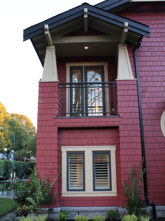 Balcony Addition Heritage Undeniable Balcony Addition For Kitsilano Heritage Home Exterior Design Completed With Simple Railing In Black To Match With Roofing Line Exterior  Large Heritage Home With Red Exterior 