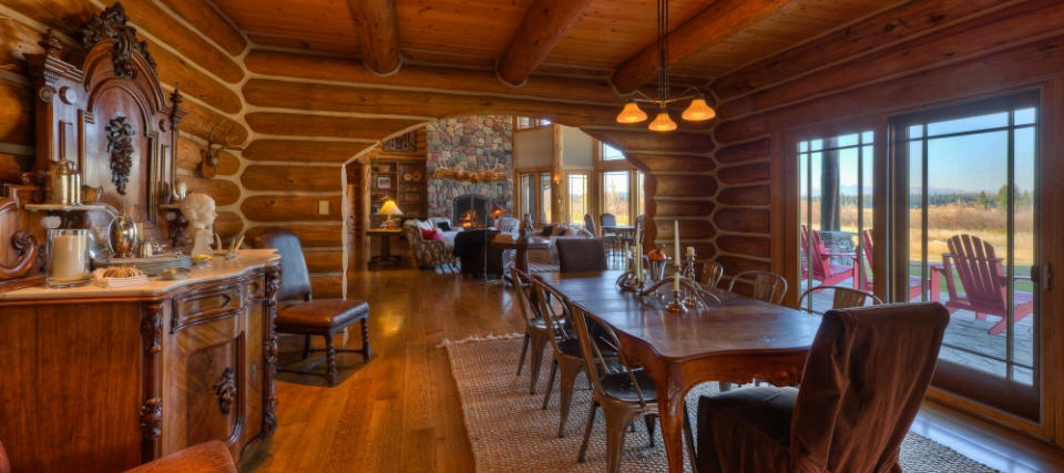 Contemporary Teak Log Unusual Contemporary Teak Wood Luxury Log Home Plans Design Applied For Dining Room Interior Design In Brown Color Dominant Architecture  Luxury Log Home Plans For Bold Natural Image 