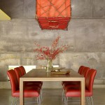 Oversized Lamp House Unusual Oversized Lamp In The House 6 Cheng Design Dining Space With Wooden Table And Red Chairs Decoration  Concrete Home Design With Cool And Dramatic Exterior 