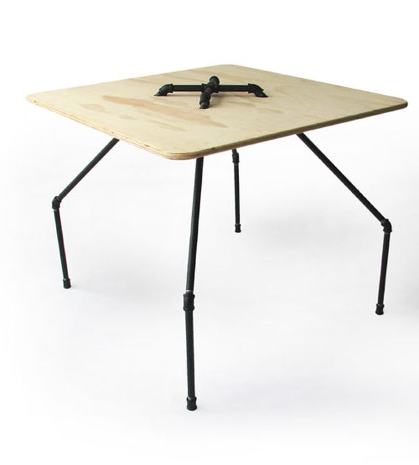 Shape Of Furniture Unusual Shape Of The Industrial Furniture Using Black Pipe Legs And Wooden Top For The Fantastic Table Furniture  Home Furniture Made From Upcycled Steel Pipes 