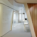 And Clean Design Uplifting And Clean Hallway Interior Design With Little Arc And Diagonal Accent On The Ceiling And Wall To Improve Office Interior  Contemporary Office Interior In Minimalist Design 