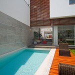 Decoration Of With Versatile Decoration Of Street House With Ooutdoor Pool Also Wood Pool Deck With Wooden Wall Shutter And Concrete White Wall For Exterior Design Interior Design  Contemporary Home Design With Minimalist Airy Interior 